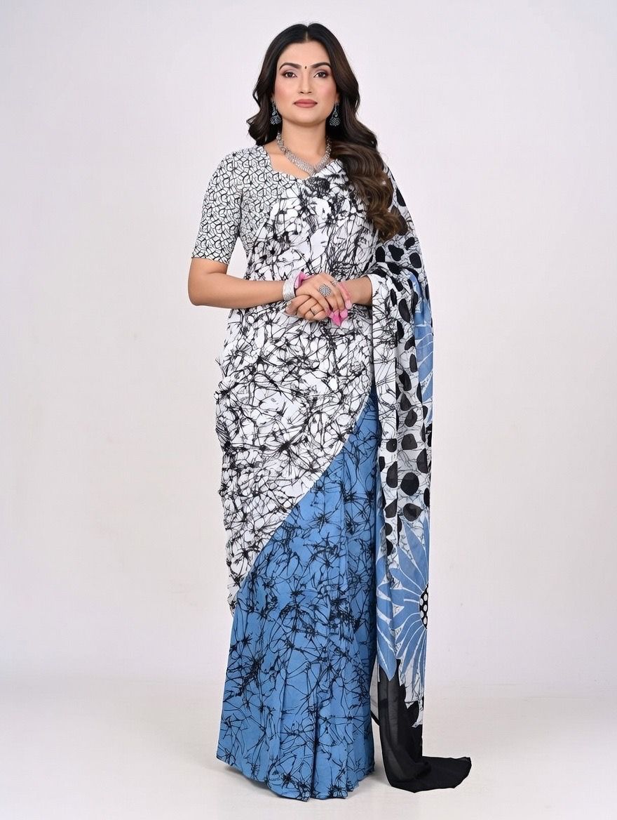 Venba Batik saree Blue