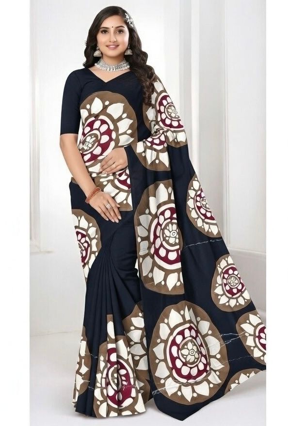 Venba Batik Saree Dark Blue
